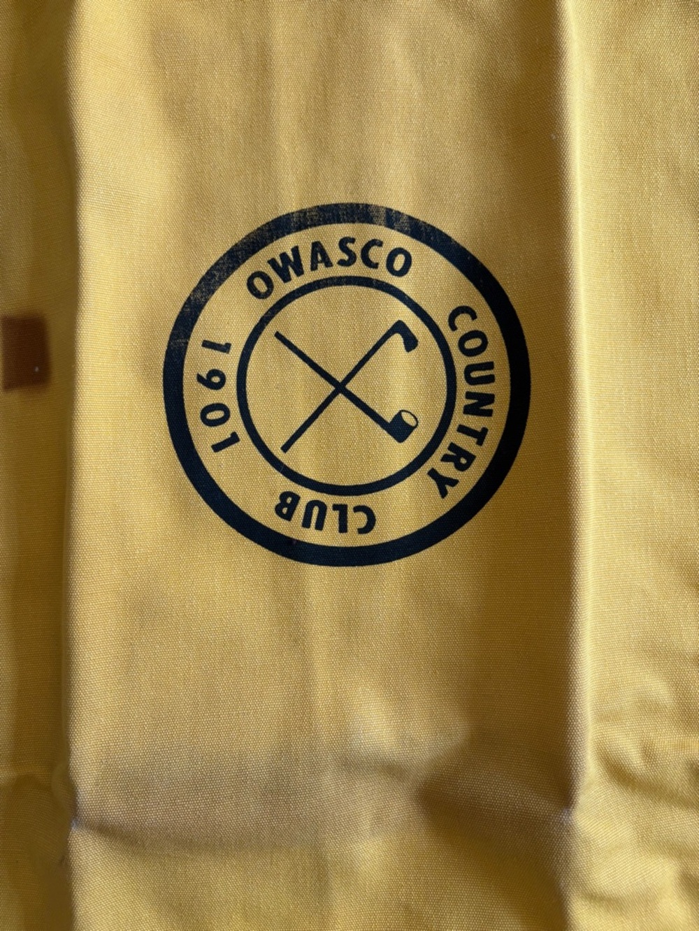 Vintage Auburn NY Owasco Country Club Yellow Canvas Golf Club Bag